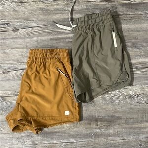 Set of Vuori Women’s Athletic Shorts in Marigold and Olive